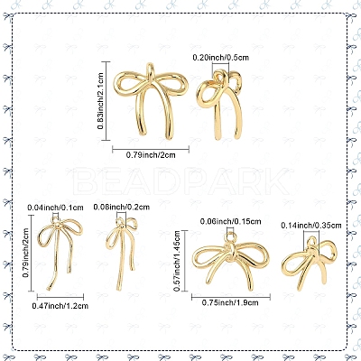 3Pcs 3 Styles Brass Pendants KK-YW0003-66G-1