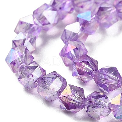 Transparent Electroplate Glass Beads Strands EGLA-F160-01C-1