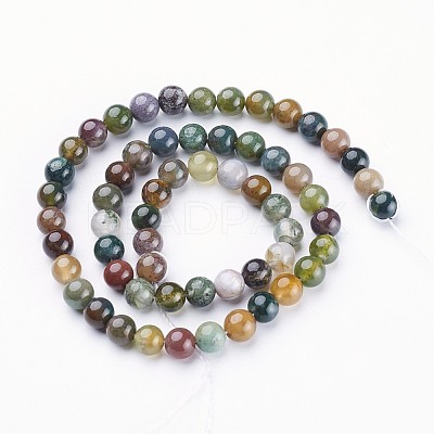 Natural Indian Agate Beads Strands X-GSR6mmC002-1