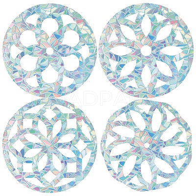 Waterproof PVC Colored Laser Stained Window Film Static Stickers DIY-WH0314-106-1