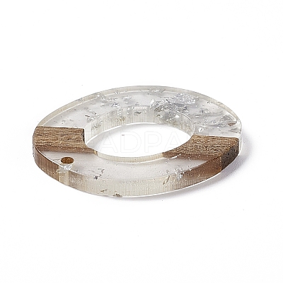 Transparent Resin & Walnut Wood Pendants RESI-M027-01K-1