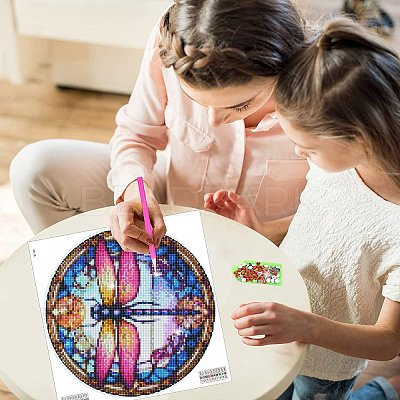 Dragonfly DIY Diamond Painting Sticker Kits PW-WG88104-01-1