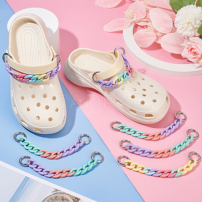Acrylic Curban Link Shoe Decoration Chain AJEW-PH0011-09-1