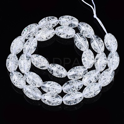 Transparent Crackle Glass Beads Strands GLAA-S192-B-010A-1