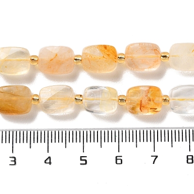 Natural Yellow Hematoid Quartz/Golden Healer Quartz  Beads Strands G-H061-A06-01-1