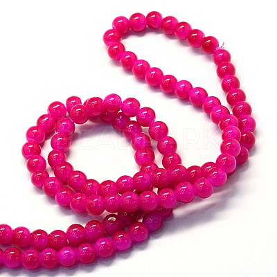 Baking Paint Imitation Jade Glass Round Bead Strands DGLA-Q021-10mm-04-1