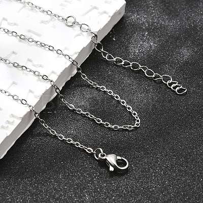Non-Tarnish 304 Stainless Steel Cable Chain Necklace X-STAS-T040-PJ204-80-1
