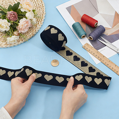 5 Yards Flat Polyester Jacquard Elastic Band EC-PH0001-31B-1