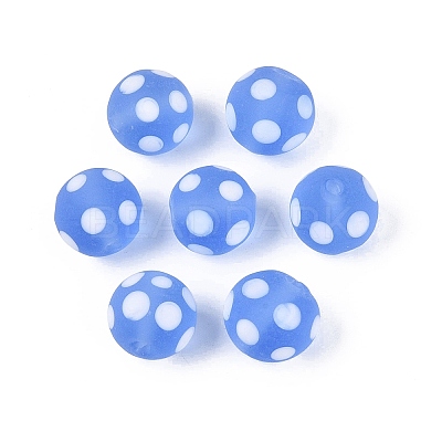 Frosted Handmade Lampwork Beads LAMP-Q039-10G-1
