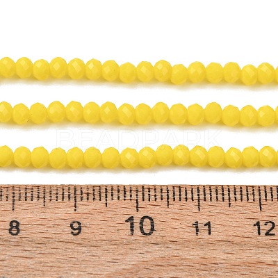 Yellow Imitation Jade Glass Faceted Rondelle Bead Strands X-GLAA-F001-3x2mm-11-1