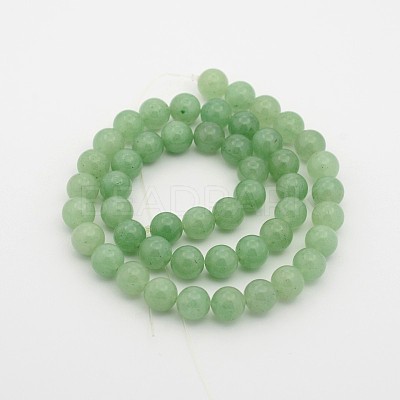 Natural Green Aventurine Round Bead Strands G-P070-37-8mm-1