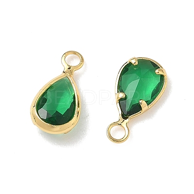 Brass Glass Charms KK-Z136-15G-01-1