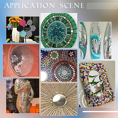 300Pcs Acrylic Self Adhesive Mirror Mosaic Tiles AJEW-PH0011-55-1