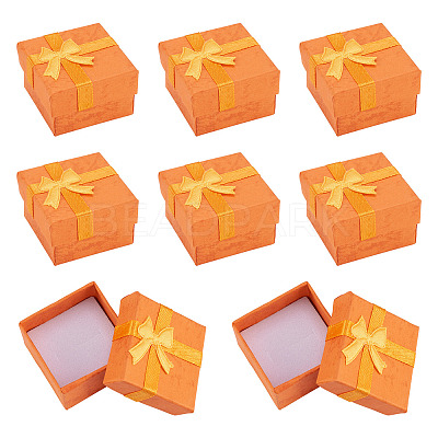 Square Paper Jewelry Ring Gift Boxes with Bowknot CON-TAC0010-80A-1