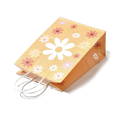 Rectangle with Sunflower Pattern Paper Gift Bags CARB-L012-01A-1