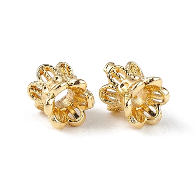 Rack Plating Brass Bead Double Sided Cap KK-C019-33G-1