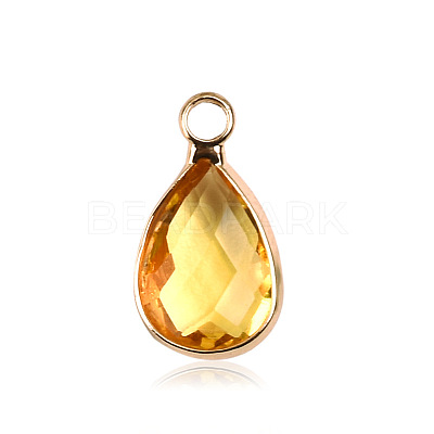 Faceted Glass Pendants FIND-WH0097-40K-G-1