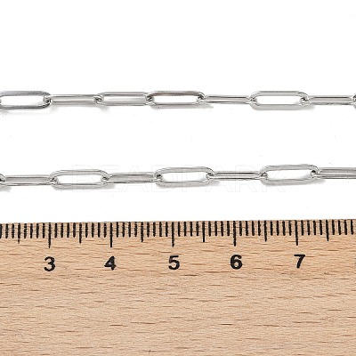 Non-Tarnish Unisex 304 Stainless Steel Paperclip Chain Necklaces NJEW-H215-04P-1