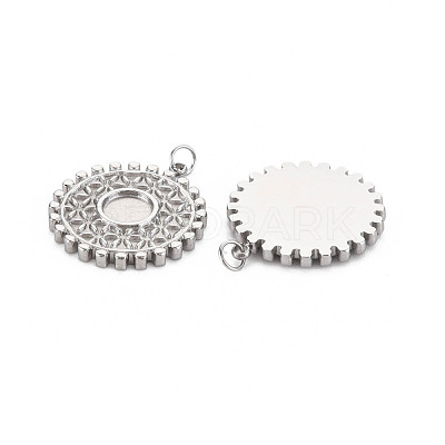 304 Stainless Steel Pendant Enamel Settings STAS-N097-195P-1