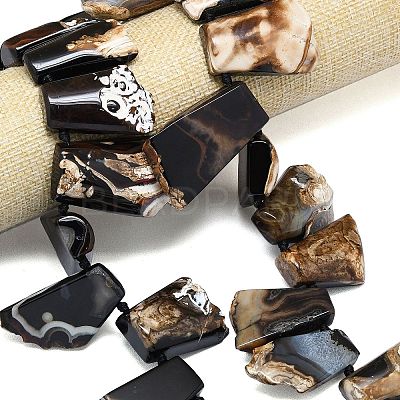 Natural Brazilian Agate(Dyed & Heated ) Graduated Beads Strands G-B165-B01-1