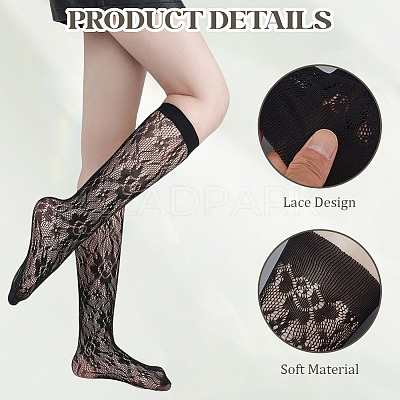 Nylon Calf Long Socks for Women Girls AJEW-WH20006-235A-1