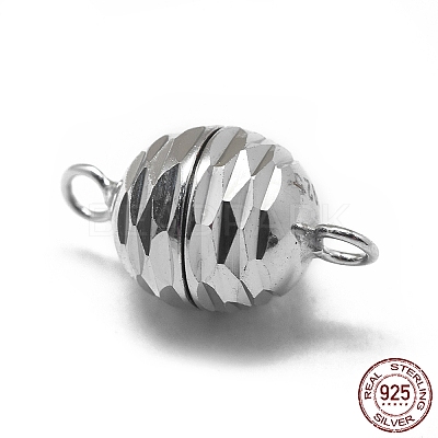 Anti-Tarnish Rhodium Plated 925 Sterling Silver Magnetic Clasps STER-L057-014P-1