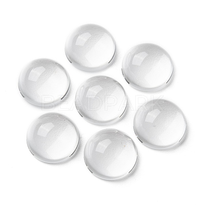 Transparent Half Round Glass Cabochons X-GGLA-R027-16mm-1