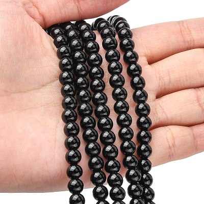 Synthetic Black Stone Beads Strands X-GSR6mmC044-1