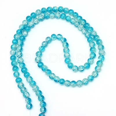 Baking Paint Crackle Glass Beads Strands X-CCG-S001-6mm-06-1
