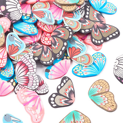 90Pcs 9 Colors Handmade Polymer Clay Pendants CLAY-TA0001-22-1