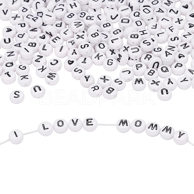 200Pcs 2 Style White Acrylic Enamel Beads SACR-YW0001-04-1