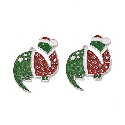 Christmas Theme Rack Plating Alloy Enamel Pendants PALLOY-O109-19P-1
