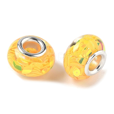 Transparent Resin Rondelle European Beads RESI-S023-32-1