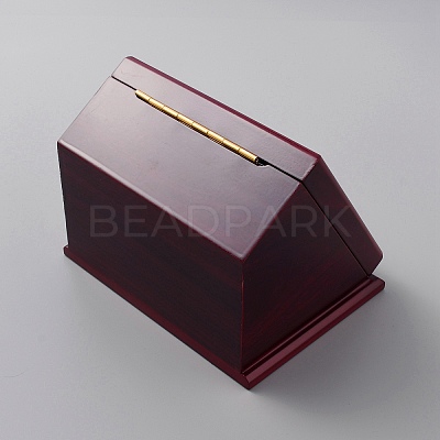 9-Slot Wooden Championship Rings Display Case Box CON-WH0086-074-1