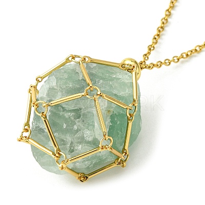 304 Stainless Steel Macrame Pouch Braided Gemstone Holder SA-CJ67C5-G-1