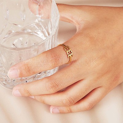 Number Pendant Necklace & Open Cuff Ring JX197A-1