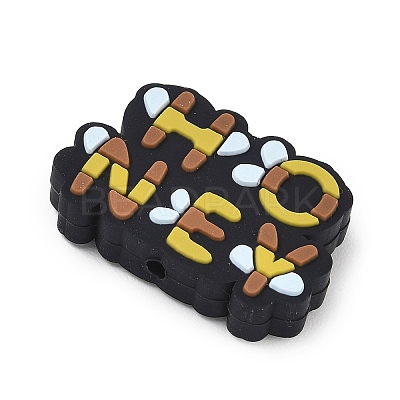 Bees Themed Food Grade Eco-Friendly Silicone Focal Beads SIL-L008-02C-1
