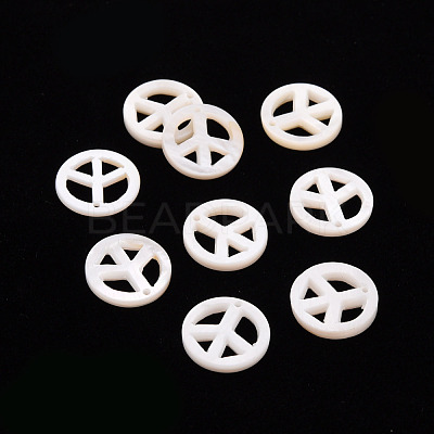 Natural Freshwater Shell Pendants SHEL-T018-15B-1