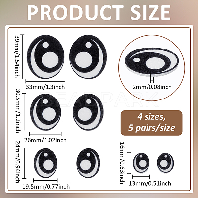 1 Bag Felt Craft Doll Eye AJEW-FG0004-90B-1