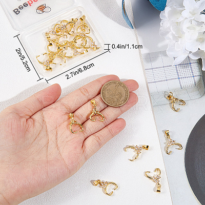 20Pcs Rack Plating Brass Pendant Pinch Bails KK-BBC0007-50-1