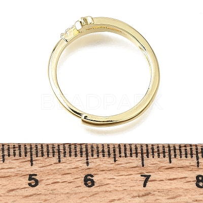 Brass Micro Pave Clear Cubic Zirconia Finger Rings for Women CU-CBAE7DF-12G-01-1