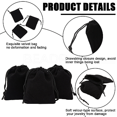 25Pcs Rectangle Velvet Drawstring Pouches TP-BBC0001-04A-03-1