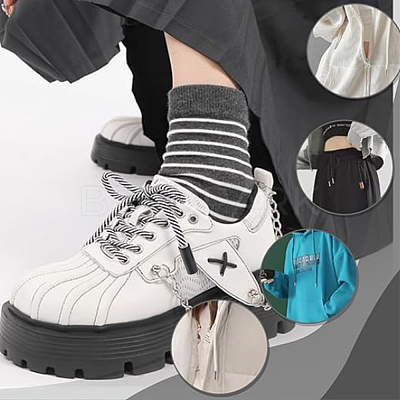 40Pcs 2 Colors Spray Printed Alloy Aglets for Shoelaces FIND-DC0005-08-1