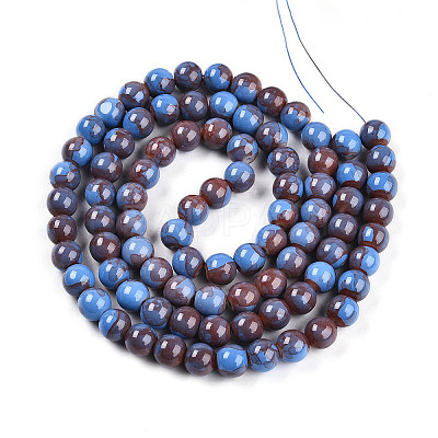Baking Paint Glass Beads Strands DGLA-N003-10mm-C10-1