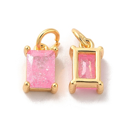 Real 18K Gold Plated Brass Micro Pave Cubic Zirconia Pendants KK-M243-08G-01-1