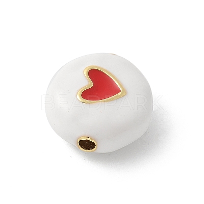 Brass Enamel Beads KK-P294-52G-02-1