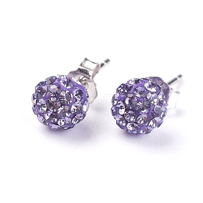 Sexy Valentines Day Gifts for Her 925 Sterling Silver Austrian Crystal Rhinestone Ball Stud Earrings Q286J221-1