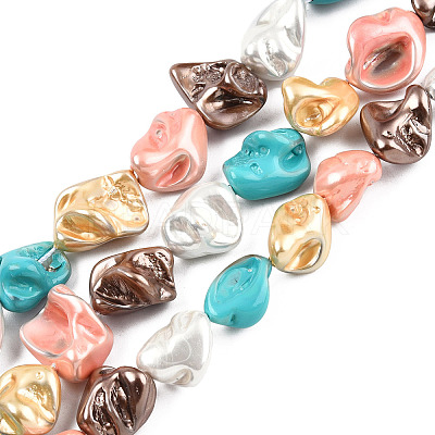 Electroplated Natural Freshwater Shell Beads Strands SHEL-R113-01D-1
