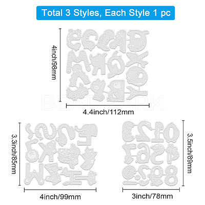 3Pcs 3 Styles Carbon Steel Cutting Dies Stencils DIY-WH0309-577-1