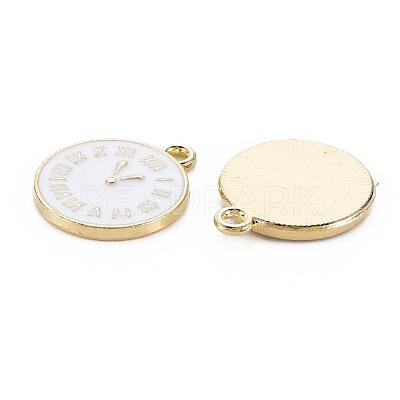 Clock Alloy Enamel Pendants ENAM-Q033-11D-1
